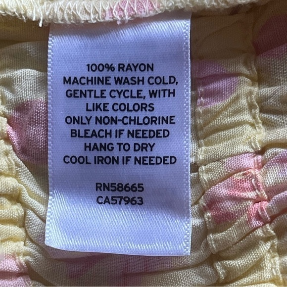 BP crop top one shoulder shirred waist yellow lemonade Sophie florals size S - Picture 8 of 13